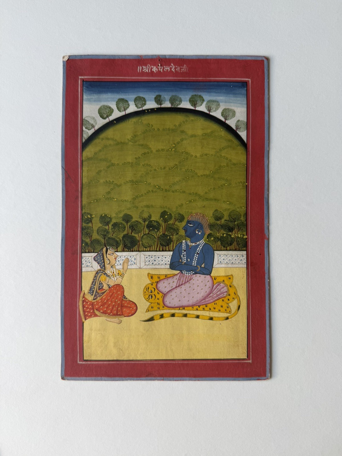 Antique / Vintage Indian Miniature Painting Krishna Scene