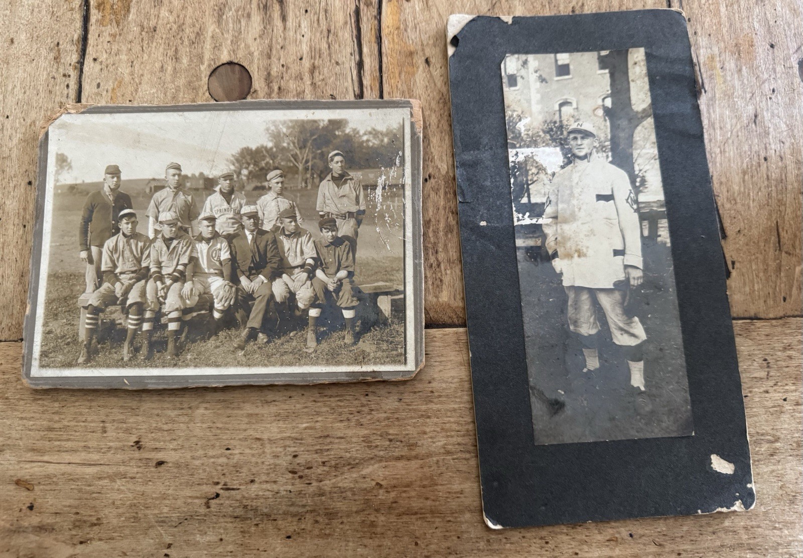 Vintage Early 1900s Springfield Baseball Team Blk & Wht Antique Single Player