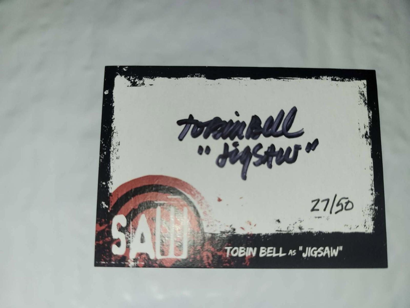 2019 Fright Rags SAW Movie Auto /50 Tobin Bell JIGSAW Very Rare Hard to find