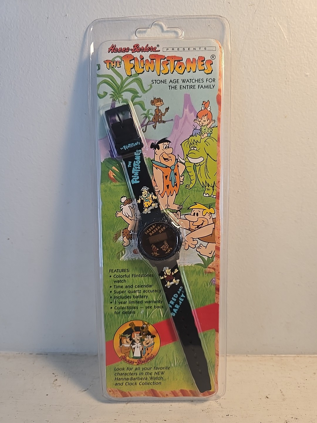 Vintage 1991 Hanna Barbera The Flintstones Stone Age Blue Watch NIP