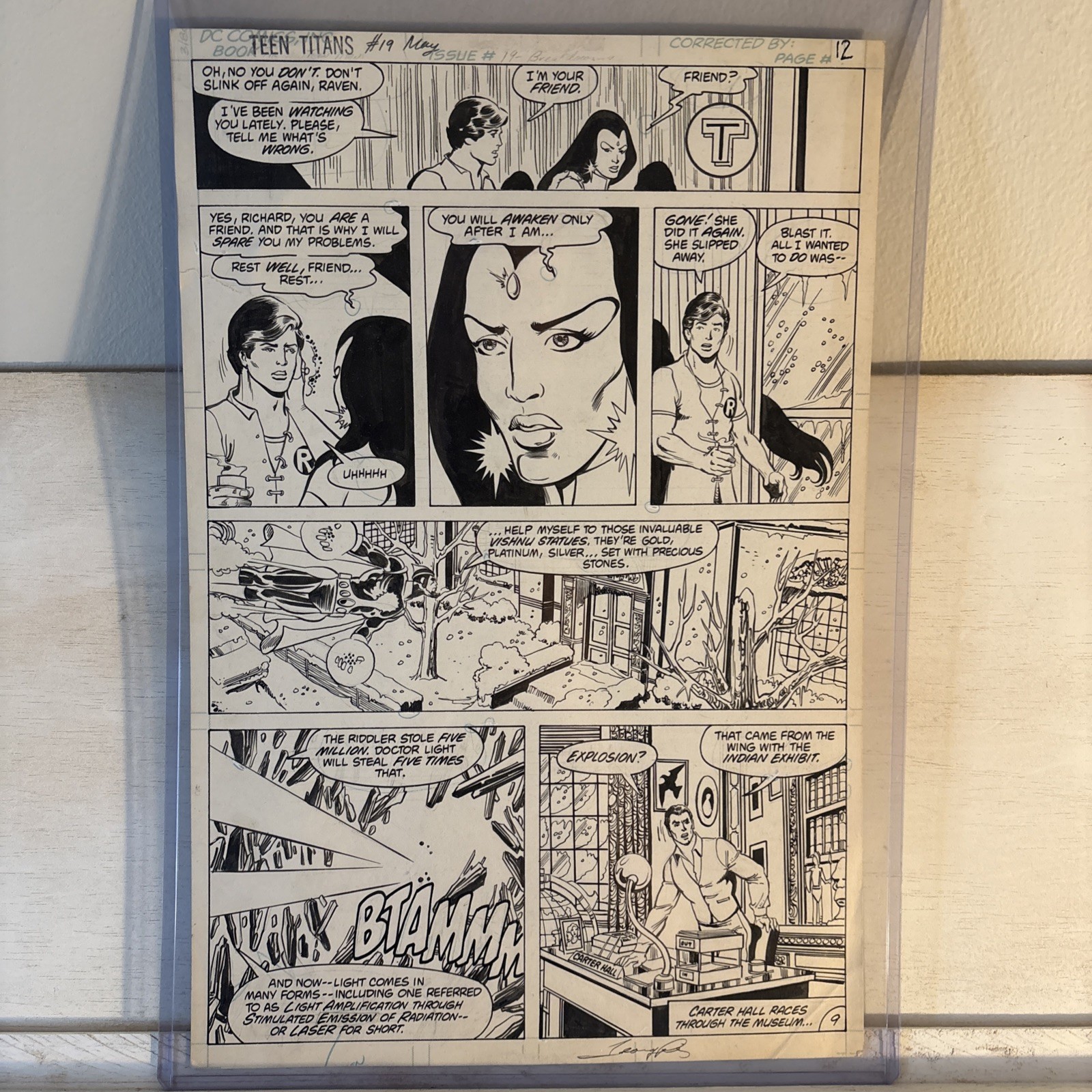 Original Art Teen Titans Issue #19 Page 12 (signed) by George Perez - RAVEN