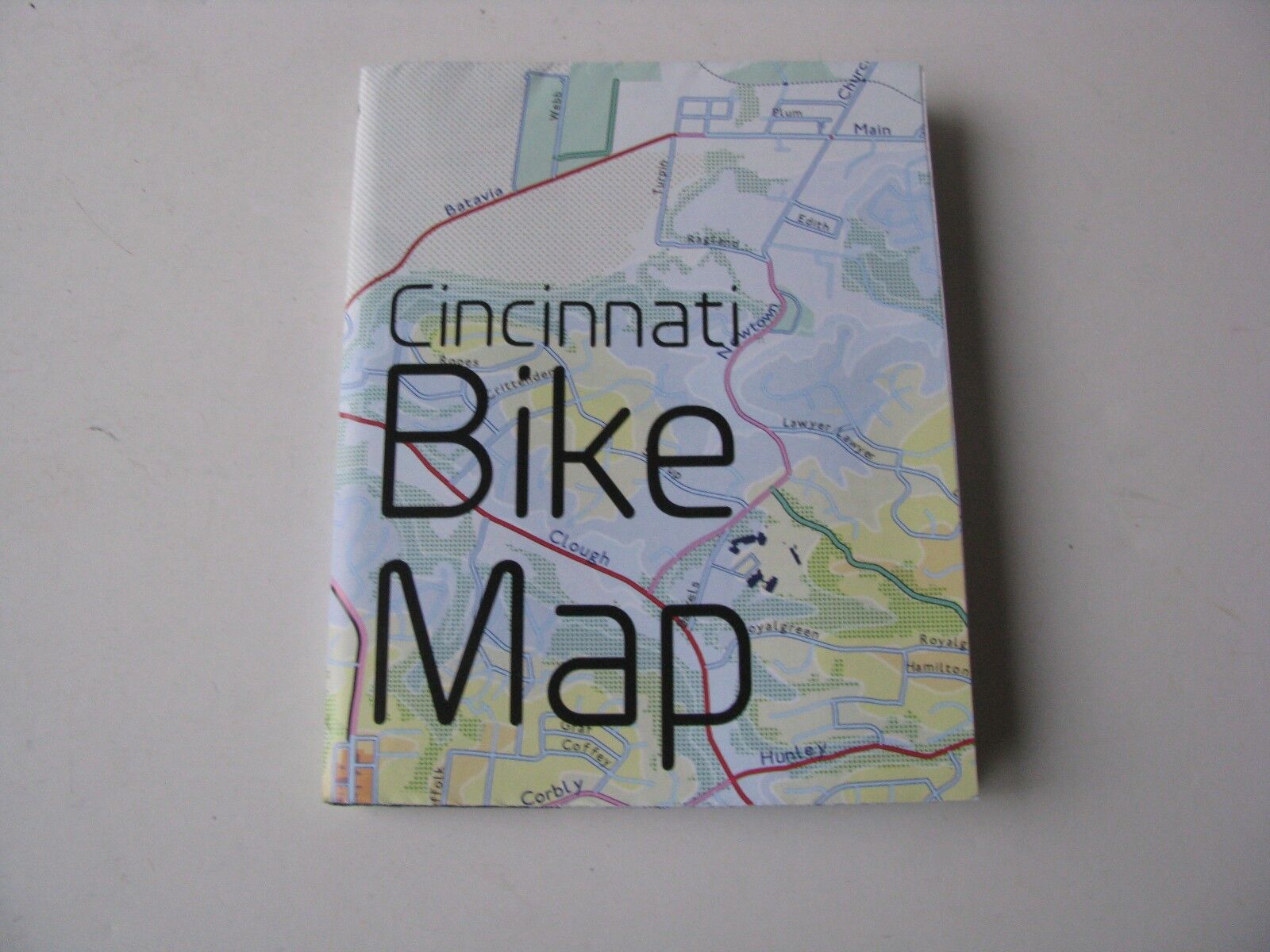 1x Cincinnati Ohio Folded Bicycle Train Road Cycling Cycle Bike Map Poster Large