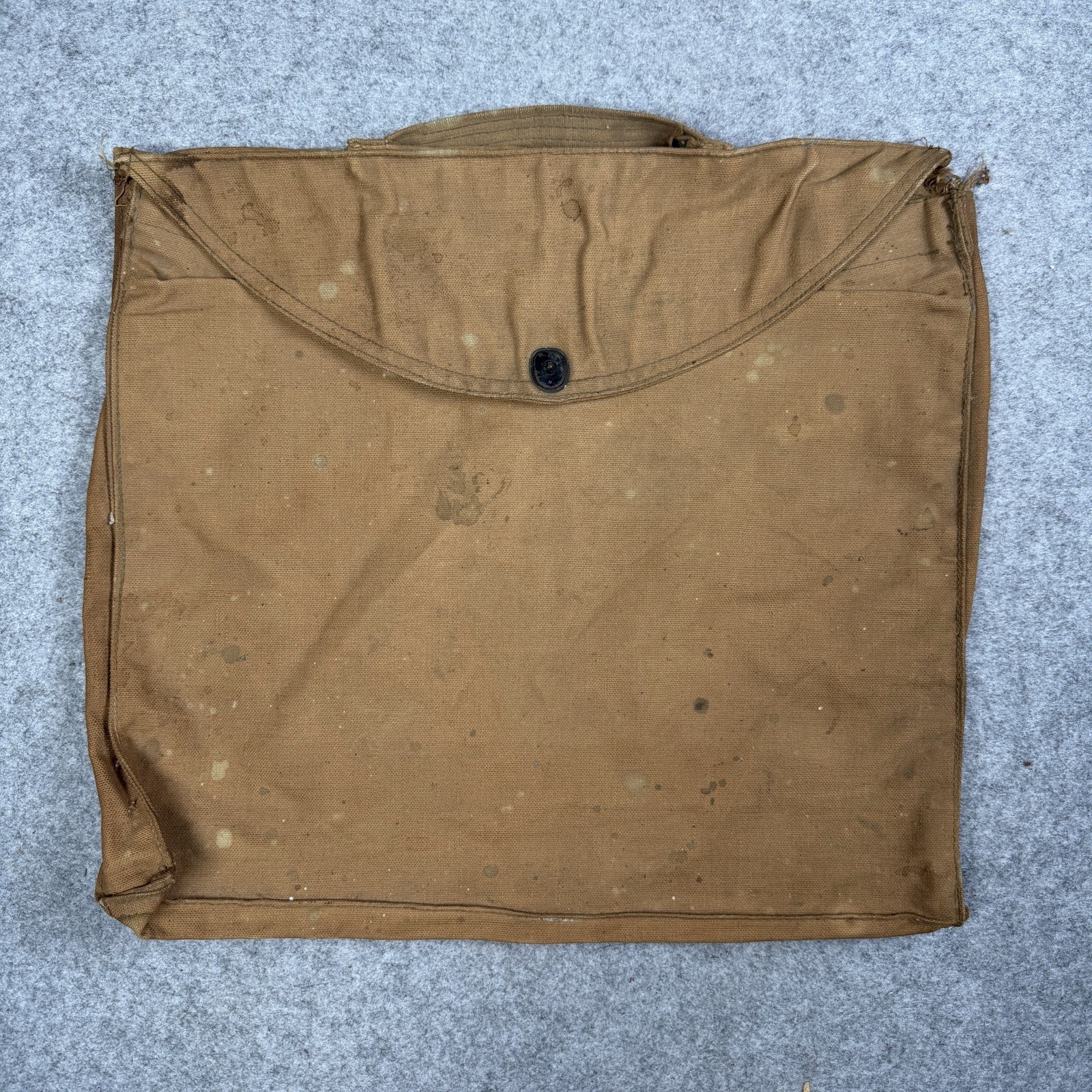 Vintage 1930s 40s Brown Duck Canvas 14x16 Document Map Carrying Case Portfolio