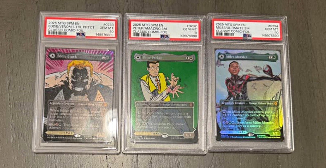 Wizards of the Coast 2025 Marvel\'s Spider-Man PSA 10 3-Card Lot #0232-34