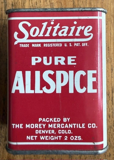 Vintage Antique Solitaire Pure Allspice Spice Tin Vintage Antique Solitaire Pure Allspice Spice Tin