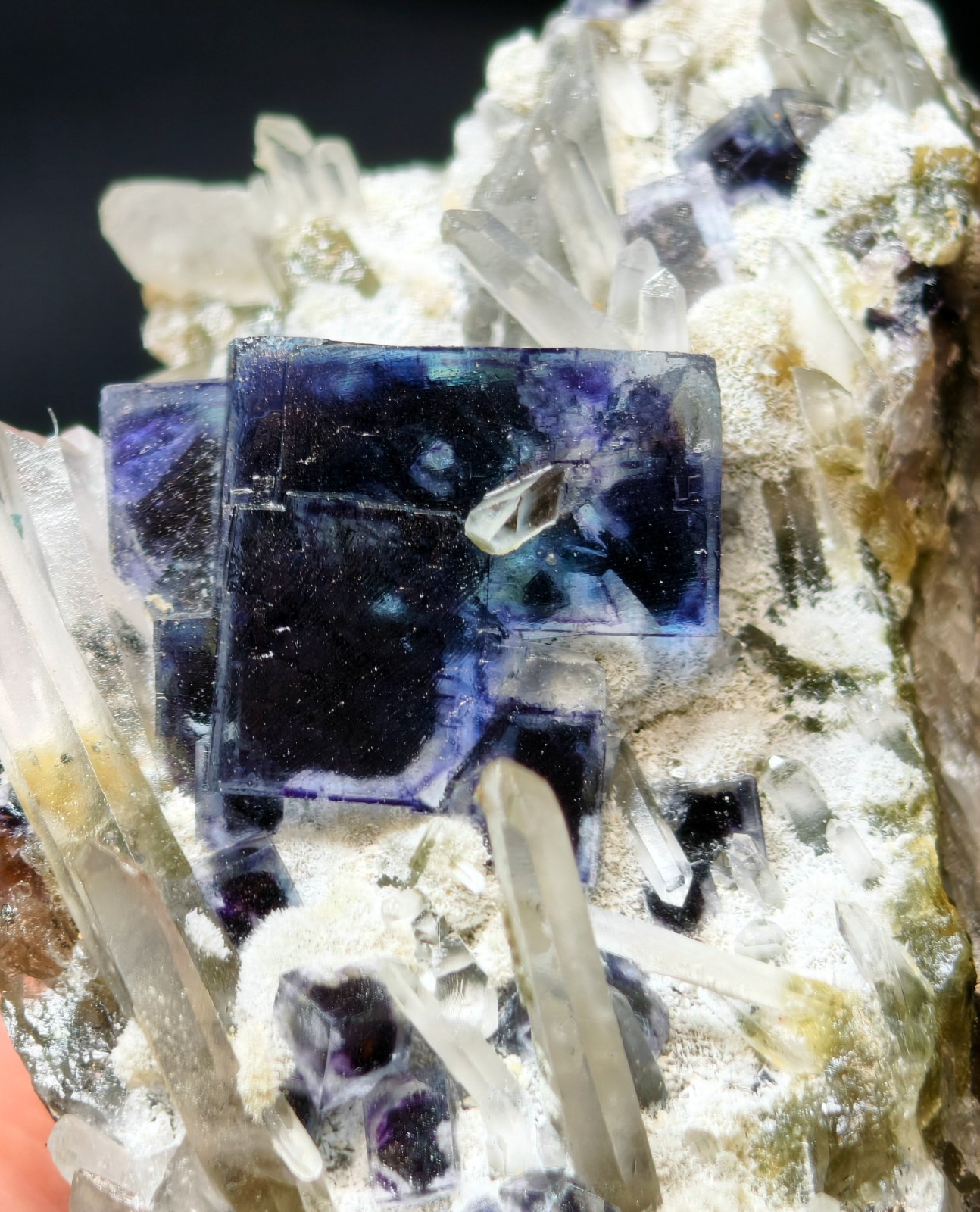108g Top Transparent Purple Phantom Fluorite Quartz Specimen Mongolia