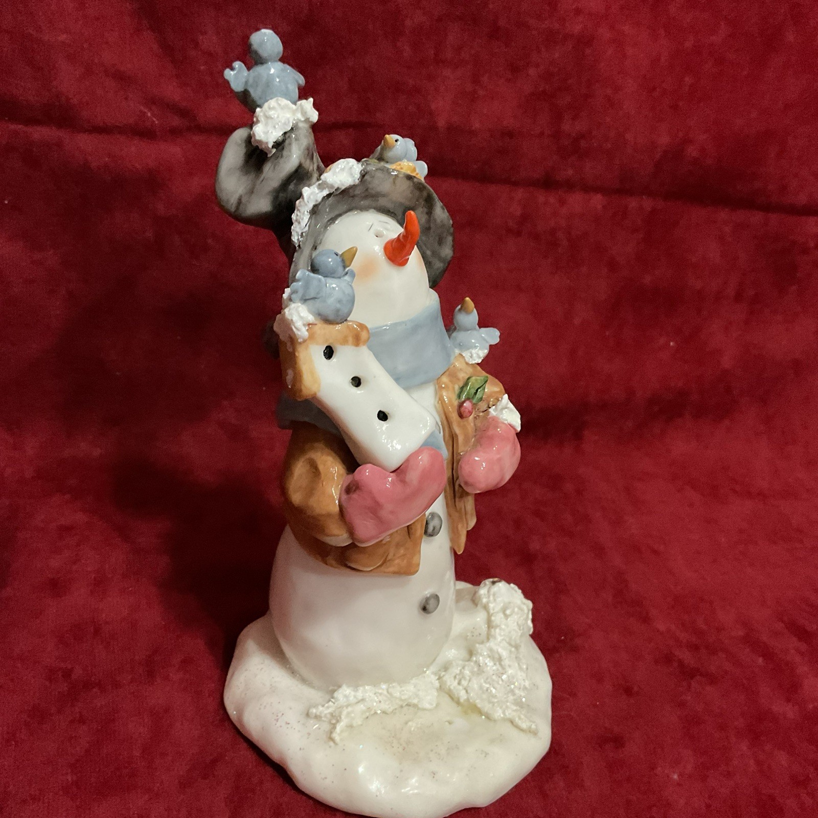 HTF Nancy’s Williams Winter Is For The Birds Snowman Figurine NICE