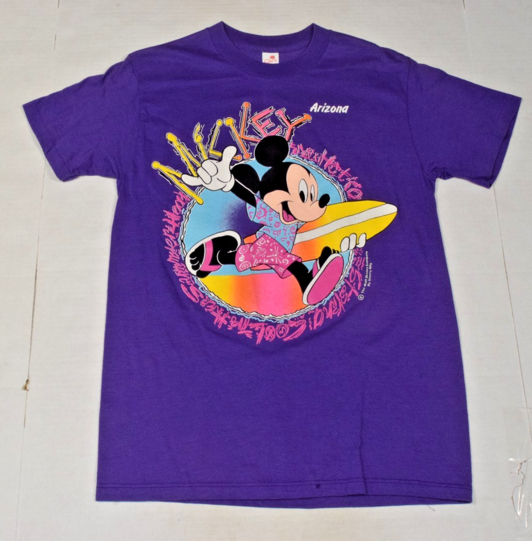 Vintage Mickey Mouse T-Shirt Sherry MFG Single Stitch Size XS/S 80s Surf Arizona