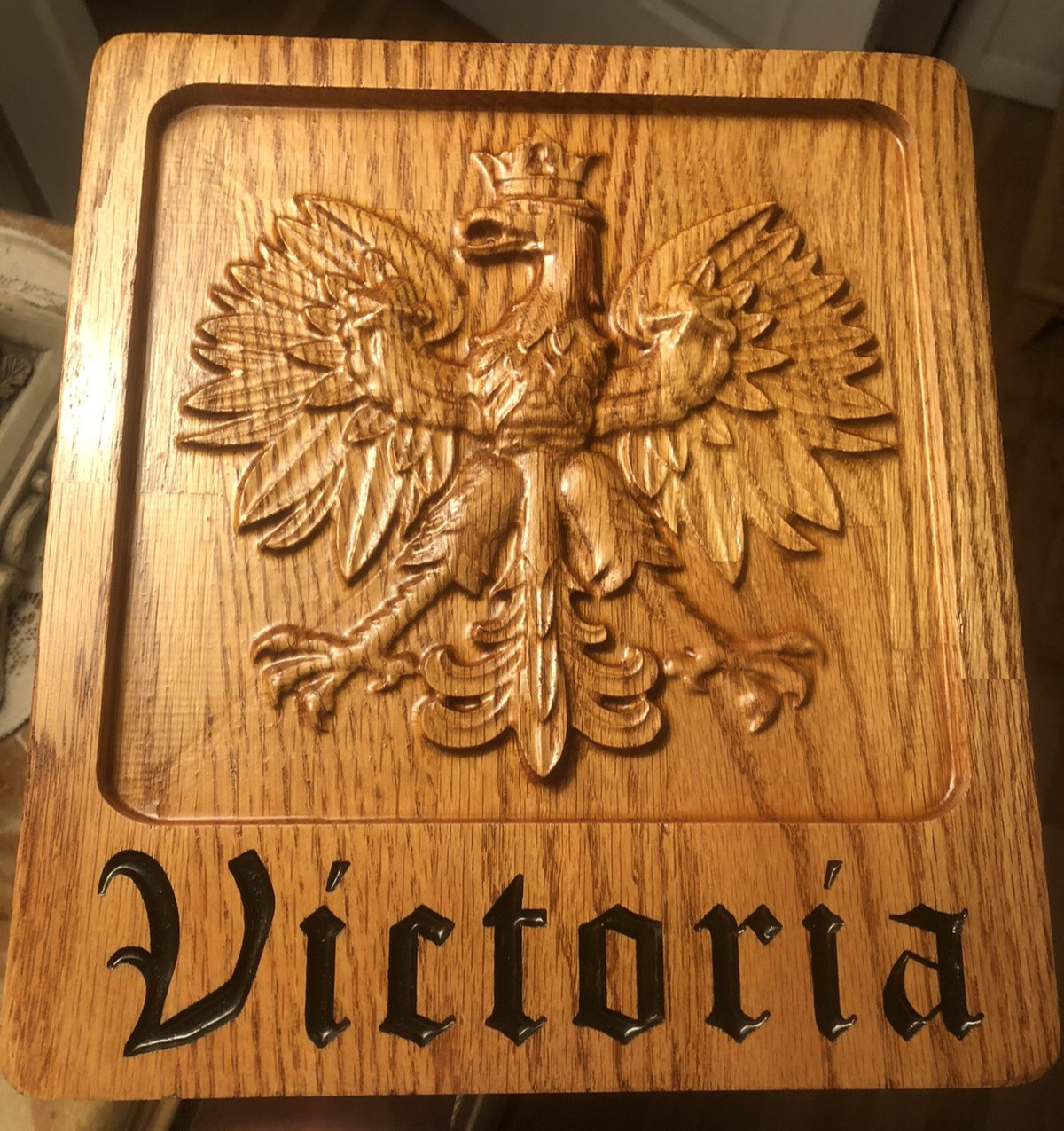 Custom Made Wood Carving Polska Polish Poland Eagle \