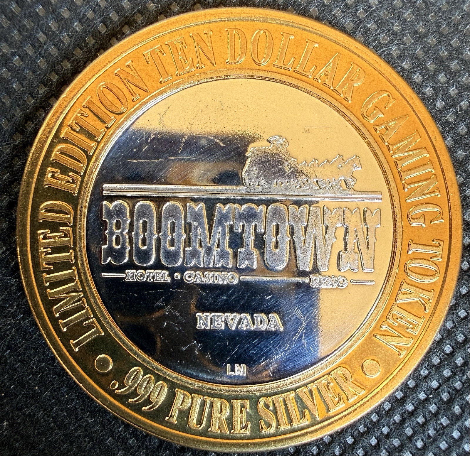⭐️BOOMTOWN HOTEL & CASINO Limited Edition 999% .6 Oz Pure Silver Strke Center⭐️