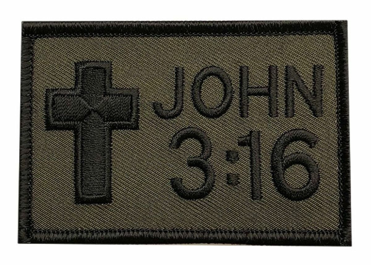 John 3:16 Christian Bible Jesus God Patch (Hook Fastener -MIL1)
