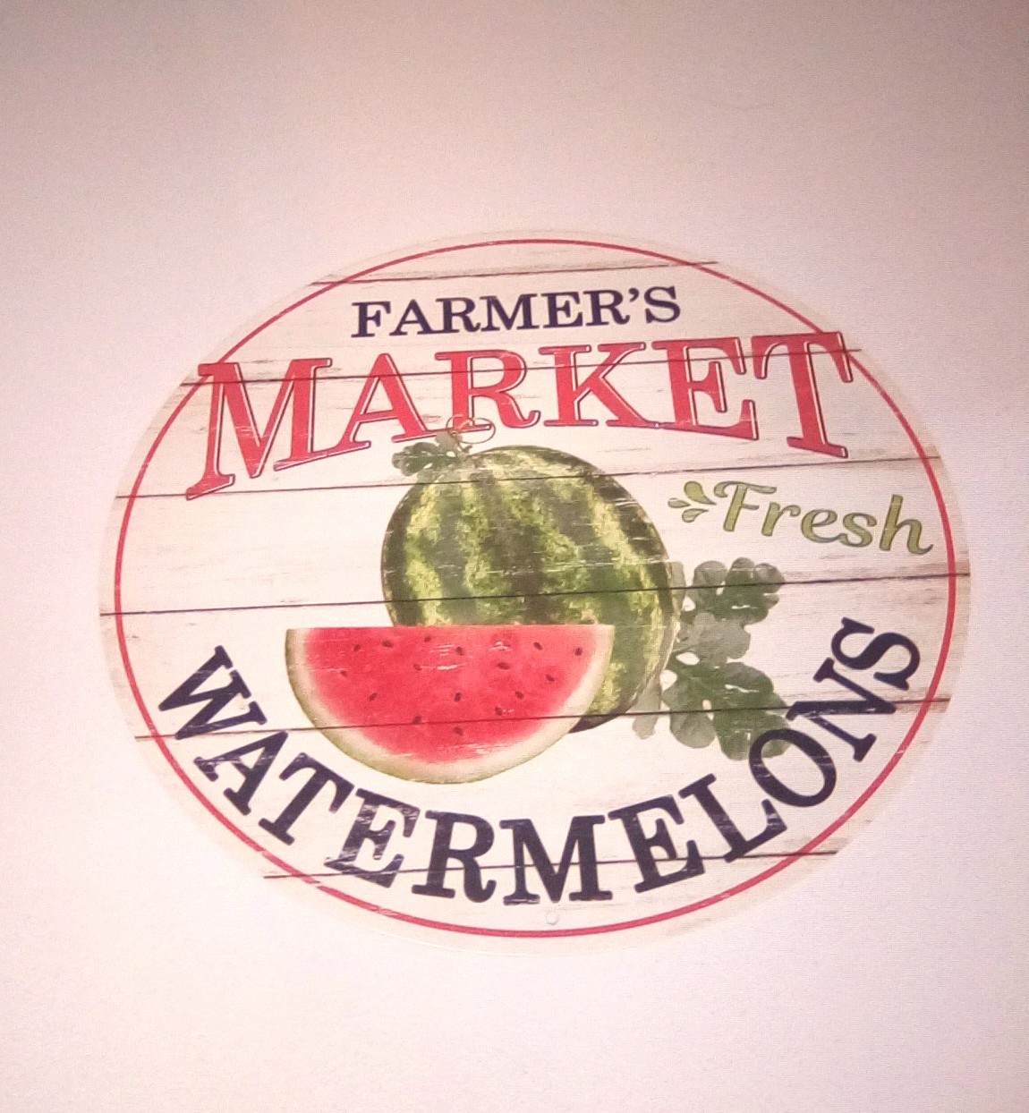 Farmers Market Fresh Watermelon Metal Sign, 12