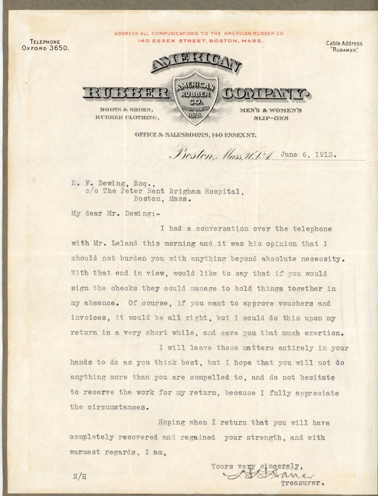 1908 & 1913 Rubber Industry Letters United States Rubber Co John C Walworth