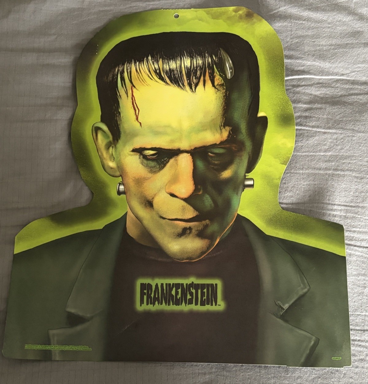 Universal Monsters Frankenstein Die Cut Head Portrait -Boris Karloff - Two Sided