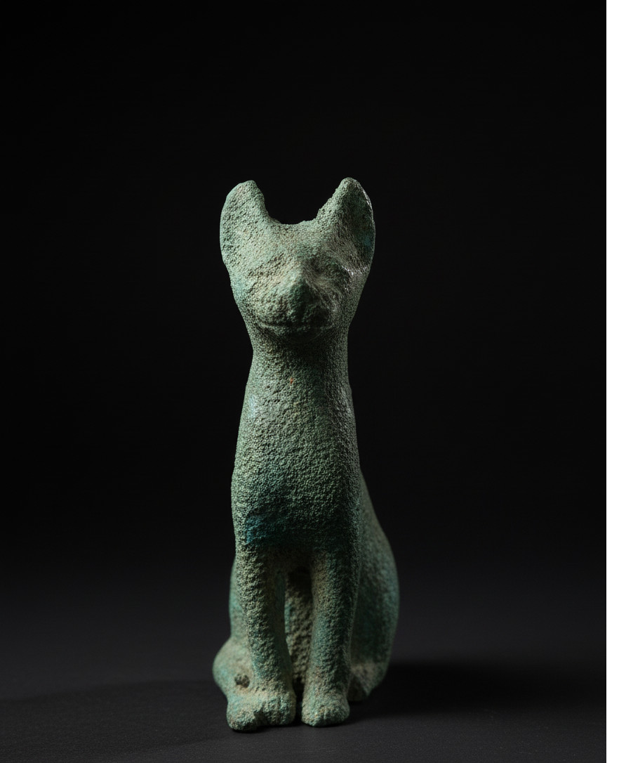 Rare Ancient Egyptian Antique Statue Small Goddess Bastet Cat Pharaonic Egypt Bc