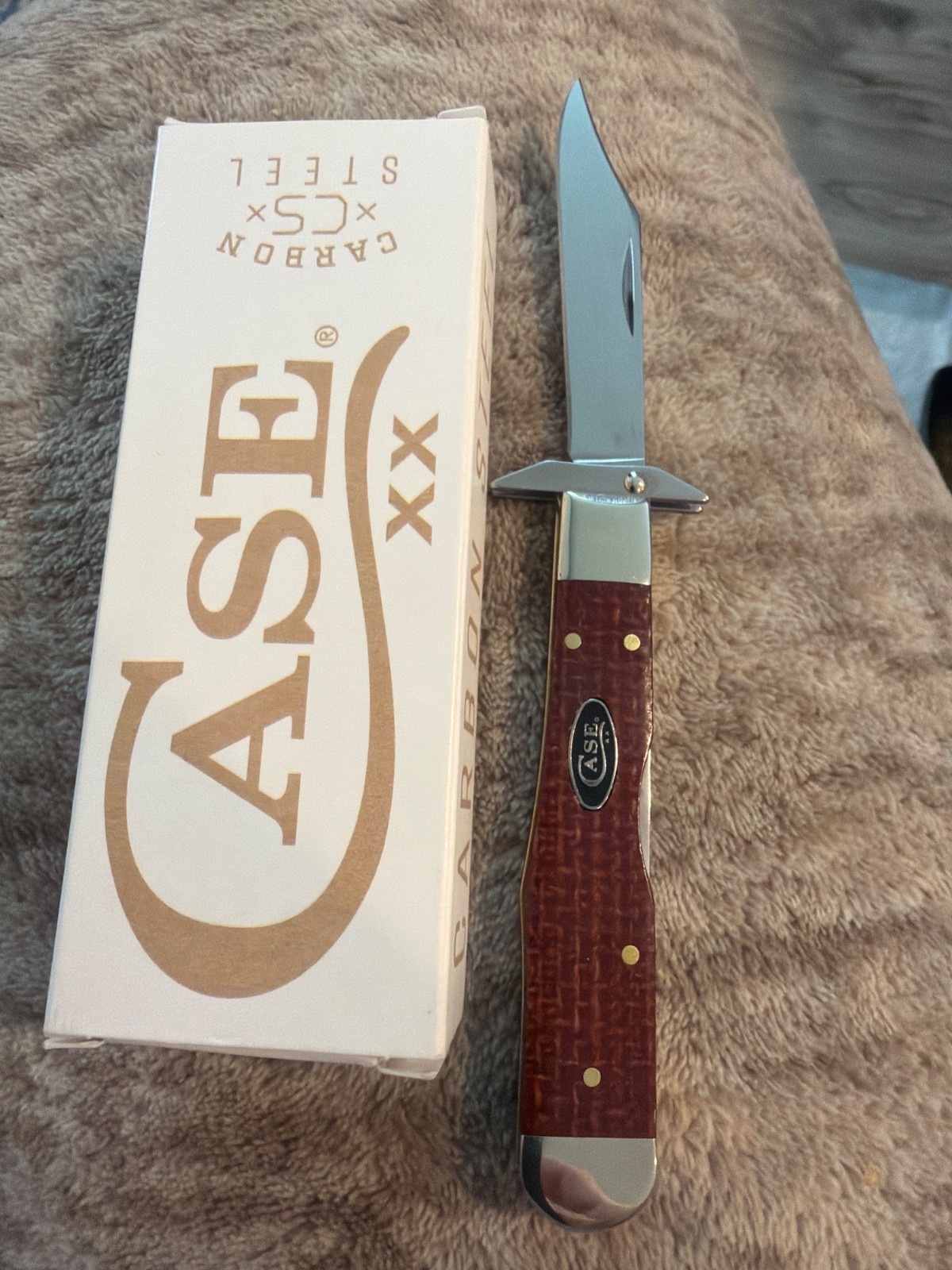 Case XX 2026 Dark Red Burlap Micarta Smooth Cheetah Cub 