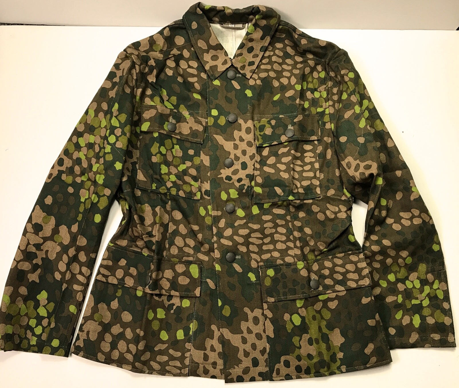 WWII GERMAN WAFFEN DOT 44 CAMO FIELD TUNIC JACKET- SIZE 3 (42-46R)