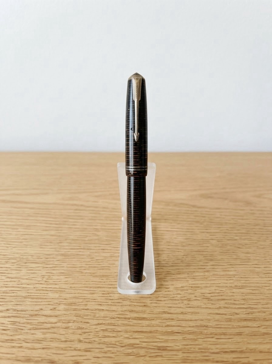 Vintage Parker Vacumatic Fountain Pen Golden Pearl Striped Arrow Clip 14K Nib