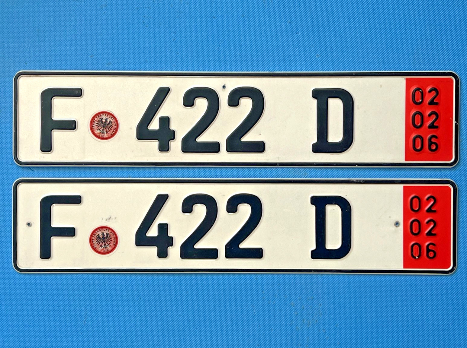 Vintage German Transit License Plates Pair Expired 2006 Collectible Automobilia
