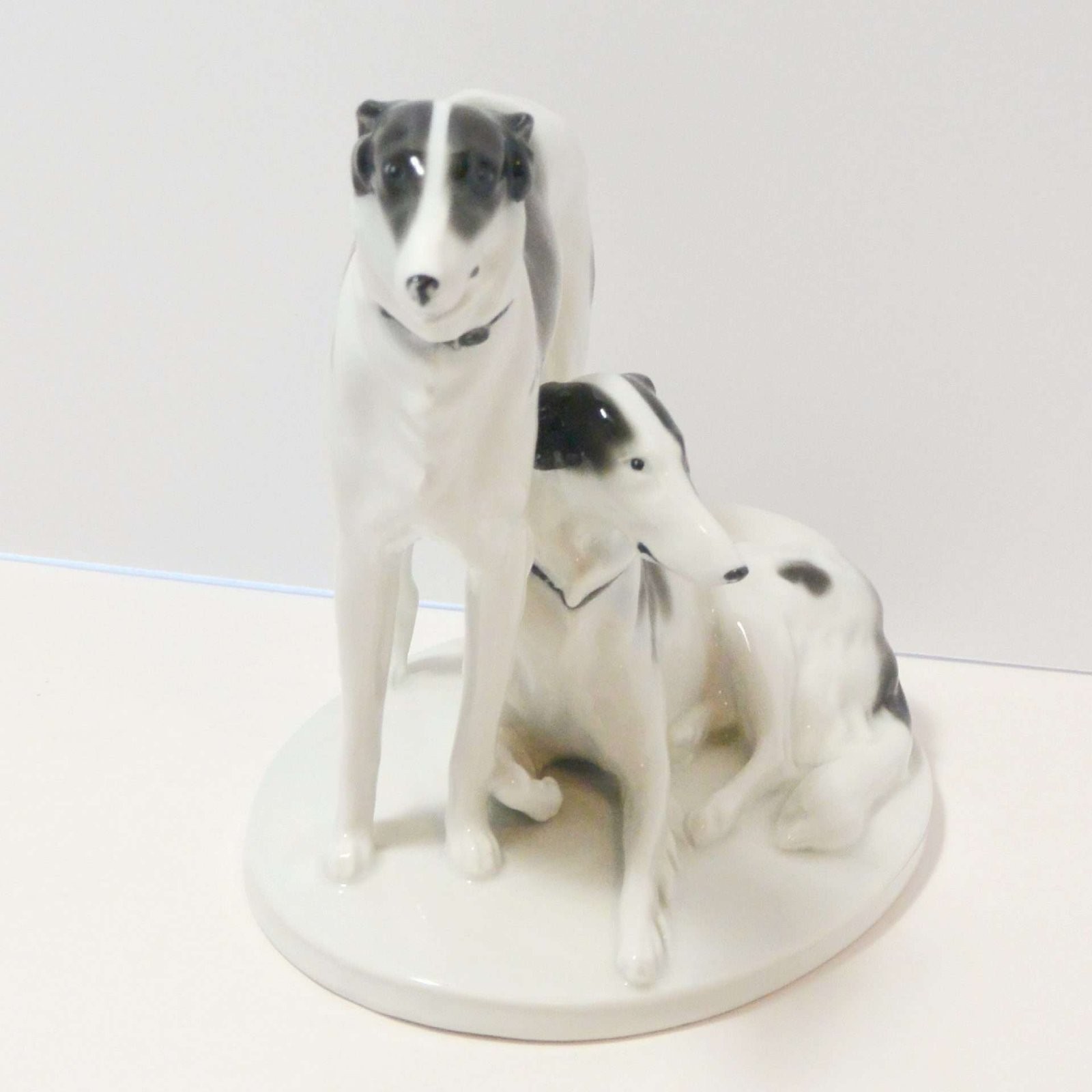 Art Deco Pfeffer Gotha Porcelain Borzoi Pair Germany c.1900-1934