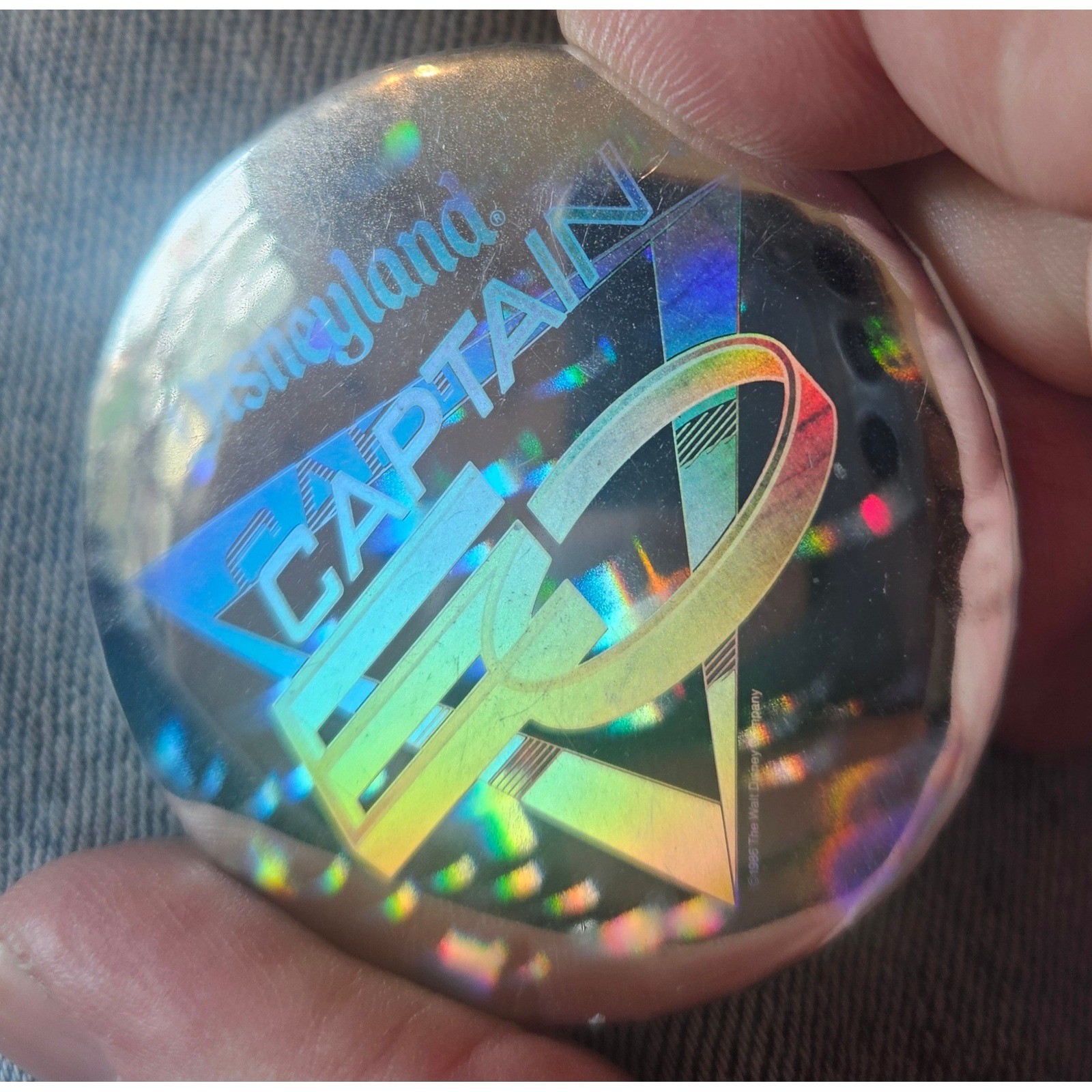 Vintage 1986 Disneyland Captain EO Hologram Pin Michael Jackson Disney Button