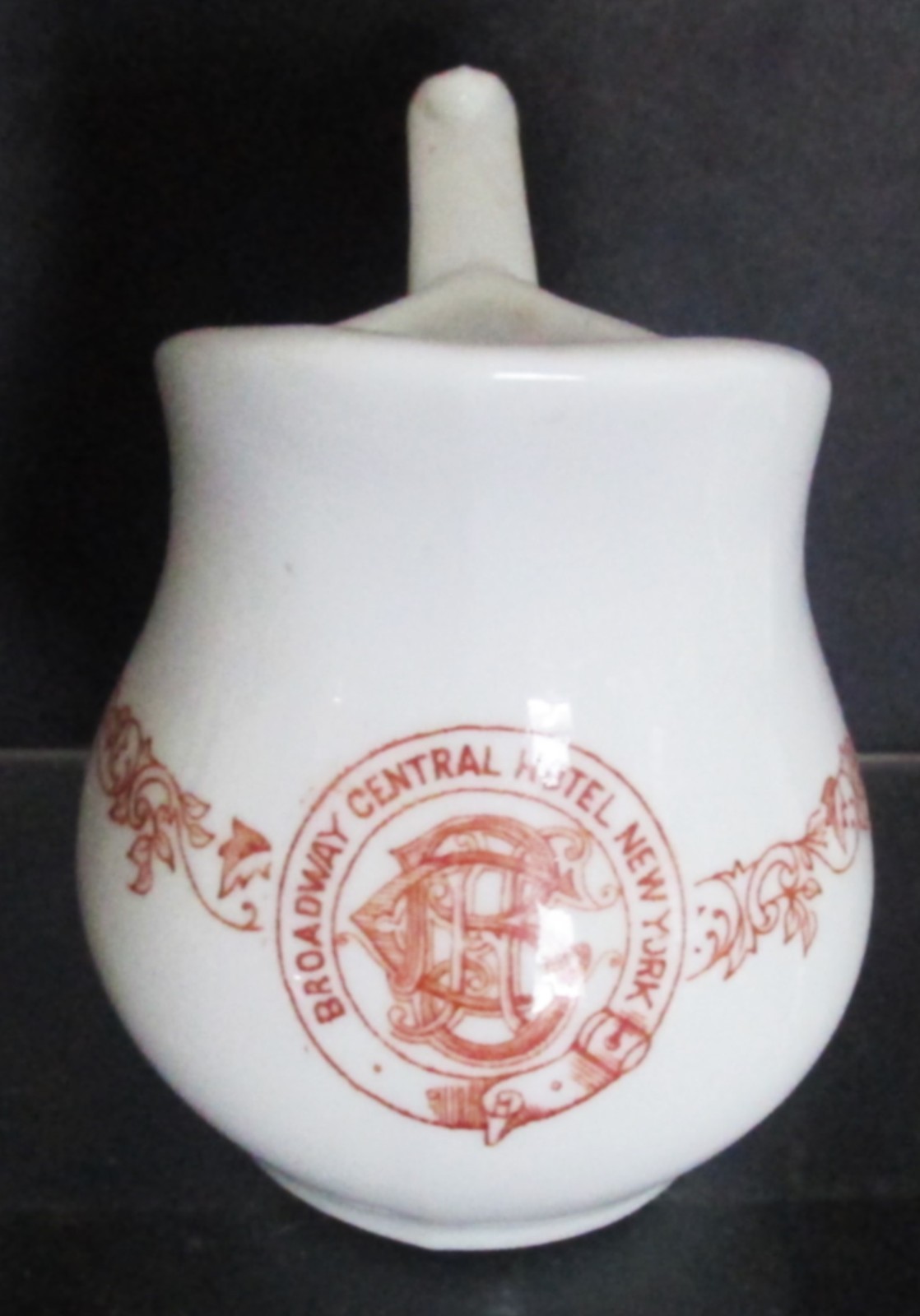 Broadway Central Hotel New York City China Cream Pitcher Building Collapsed 1973