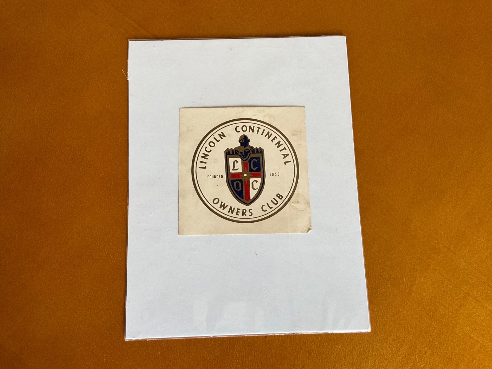 Vintage Lincoln Continental Owners Club Decal