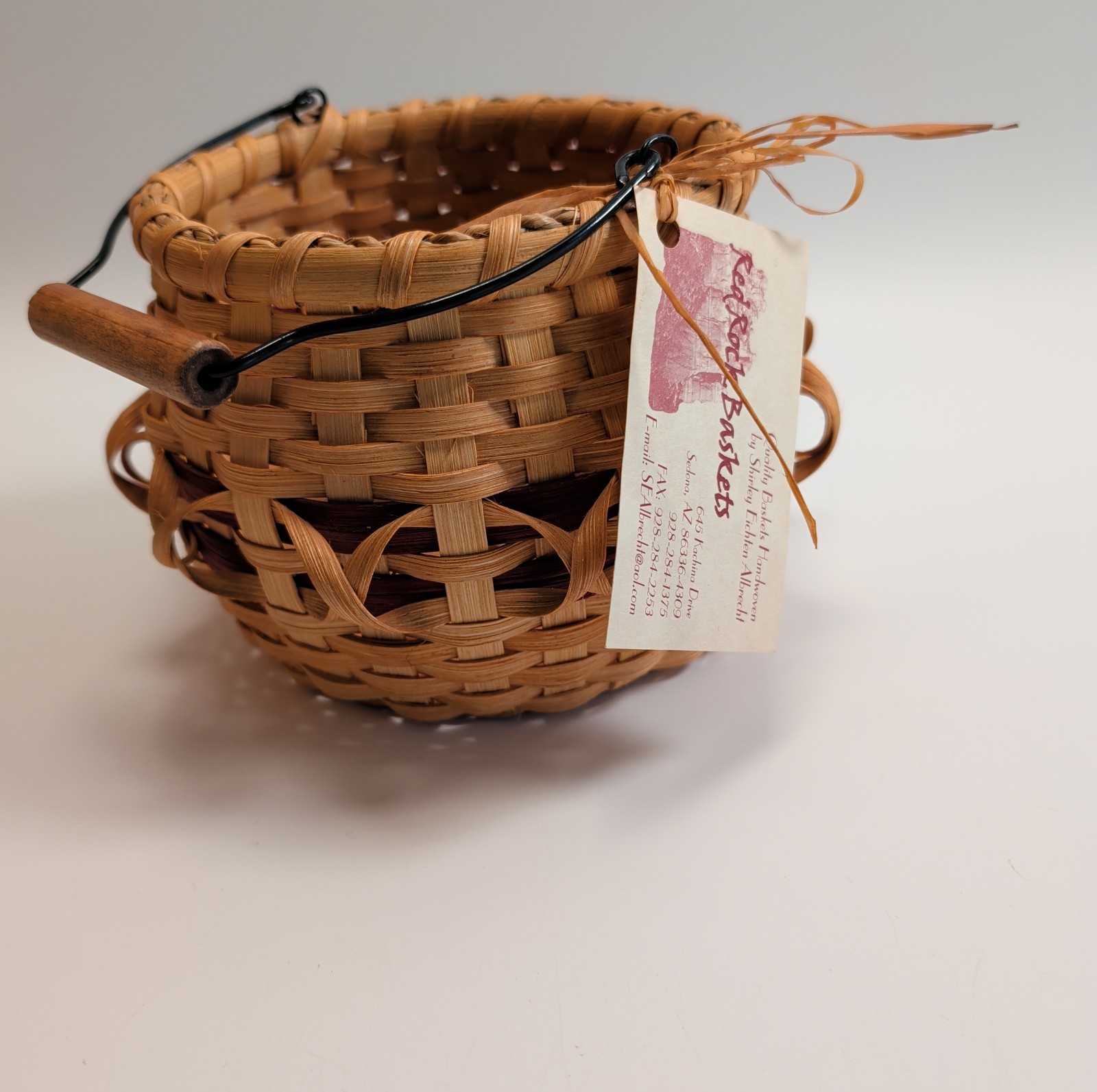 Signed 2003 Shirley Eichten Albrecht Handwoven Basket Sedona AZ Red Rock 6