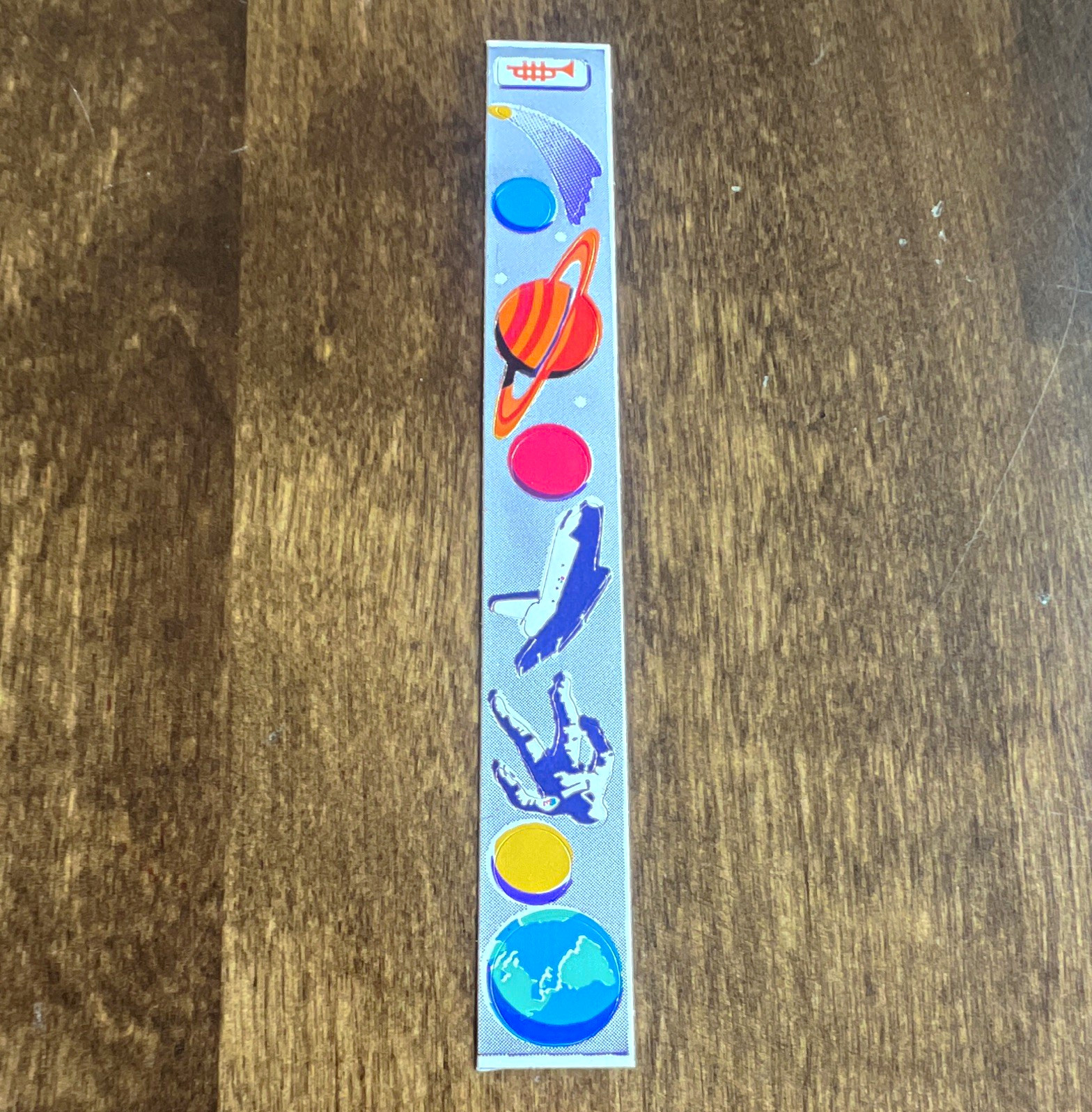 Vintage 1980s Toots Cardesign Sticker Strip Outer Space Astronaut Shuttle Rare