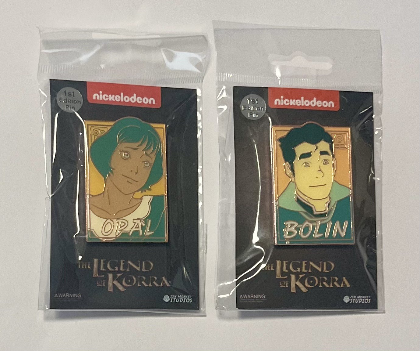 Avatar Legend of Korra Opal & Bolin Golden 1st Pastel Enamel Pin Zen Monkey Lot