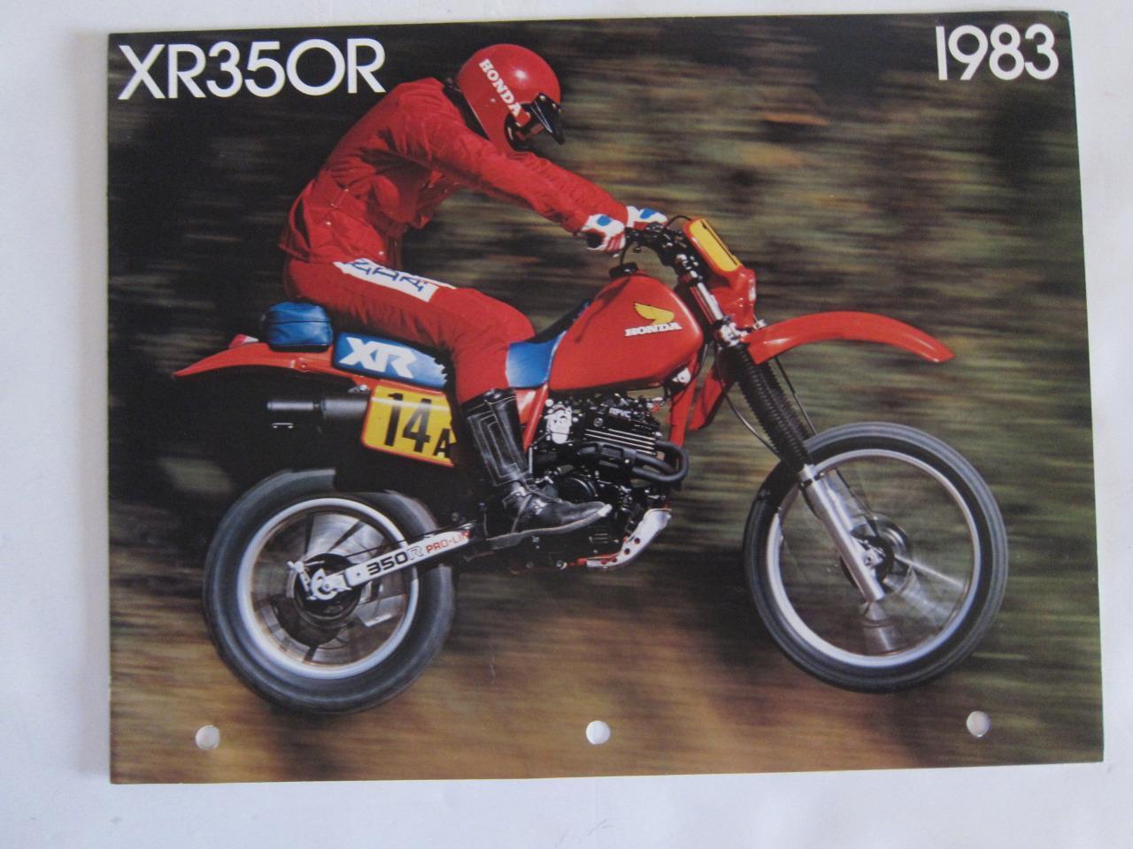 HONDA motorcycle brochure XR 350 R Uncirculated quality color pictures 1983