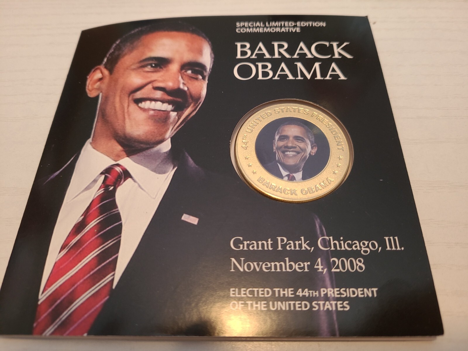 BARACK OBAMA SPECIAL LIMITED EDITION COMMEMORATIVE COIN GRANT PARKS Illinois 08