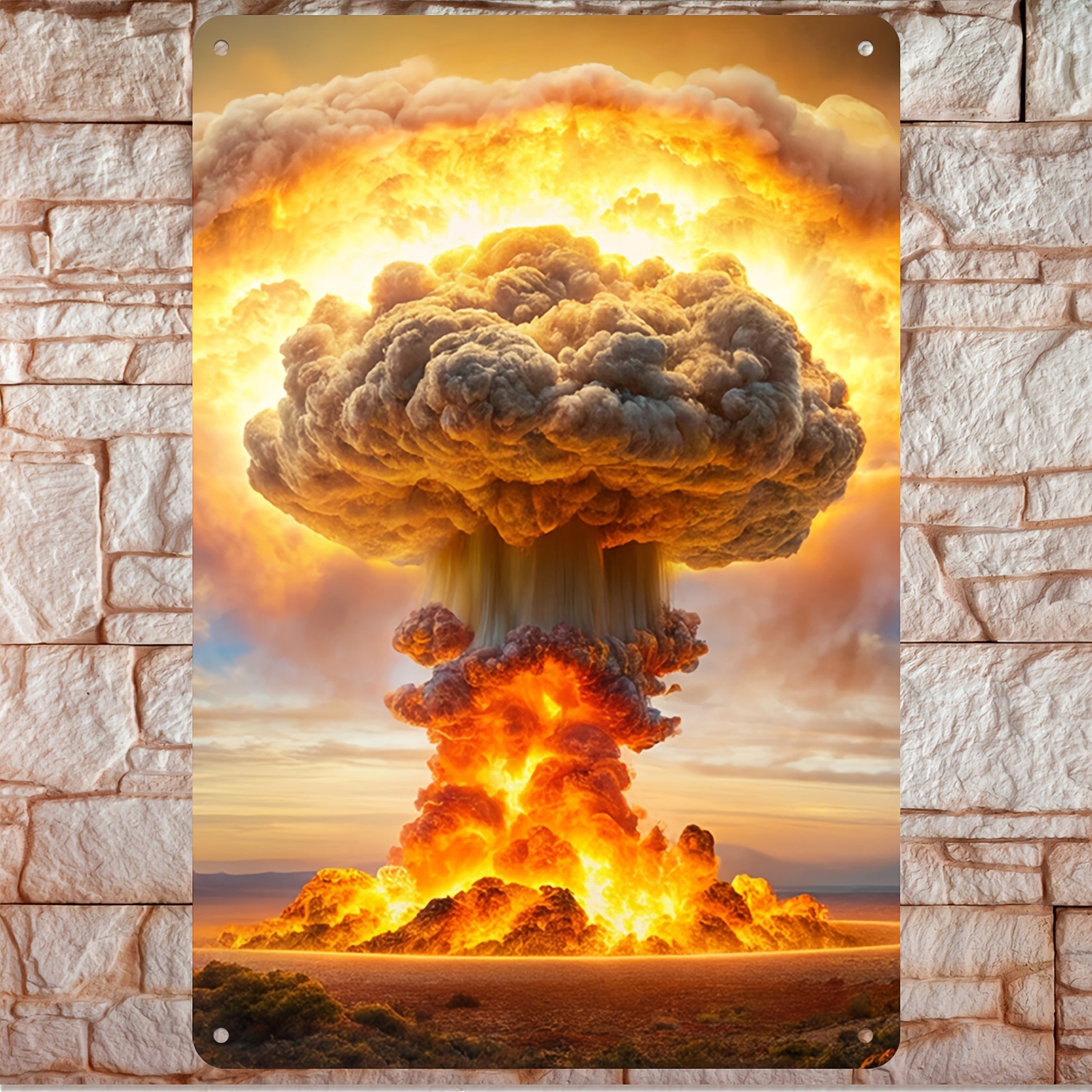 Explosion of Nuclear Atomic Bomb Poster Tin Metal Signs Home Décor 8x12