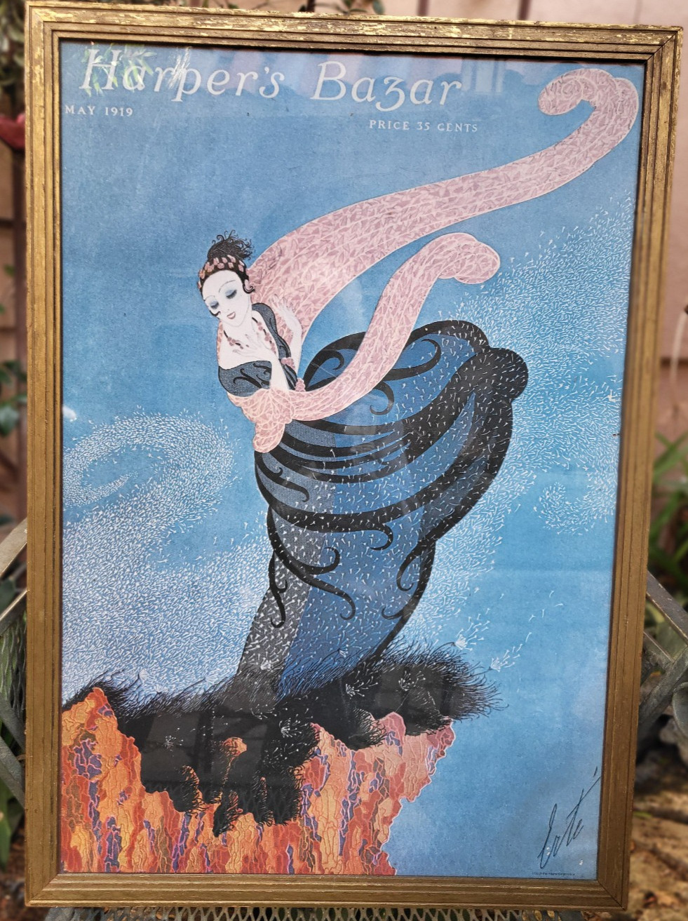 VINTAGE ART DECO- 1919  HARPER'S BAZAAR  COVER Framed print, 20