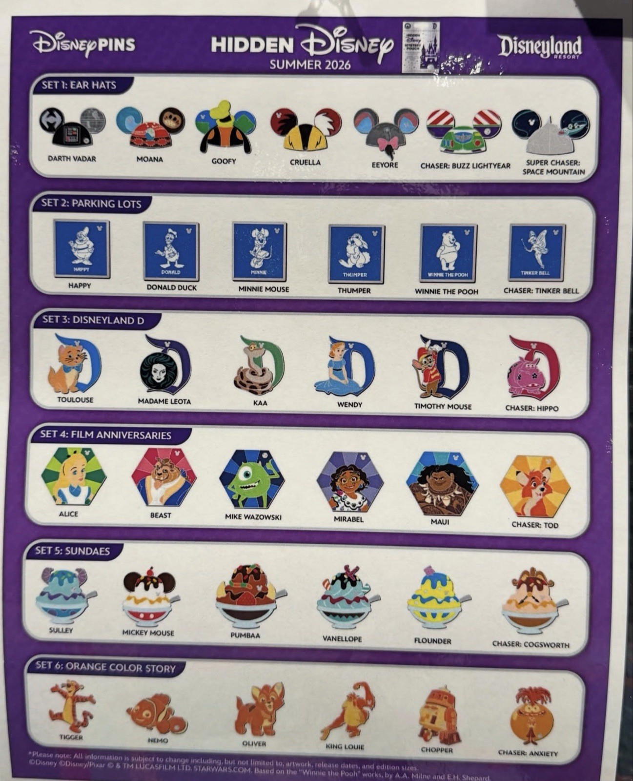 DLR Hidden Disney 2026 Wave B Mystery Pin Bag *PRE ORDER*