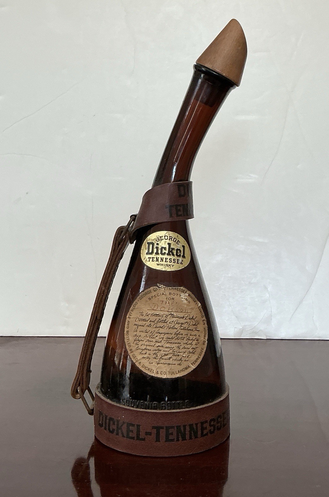 VINTAGE George Dickel Tennessee Souvenir Whiskey Bottle w Harness - Star Trek