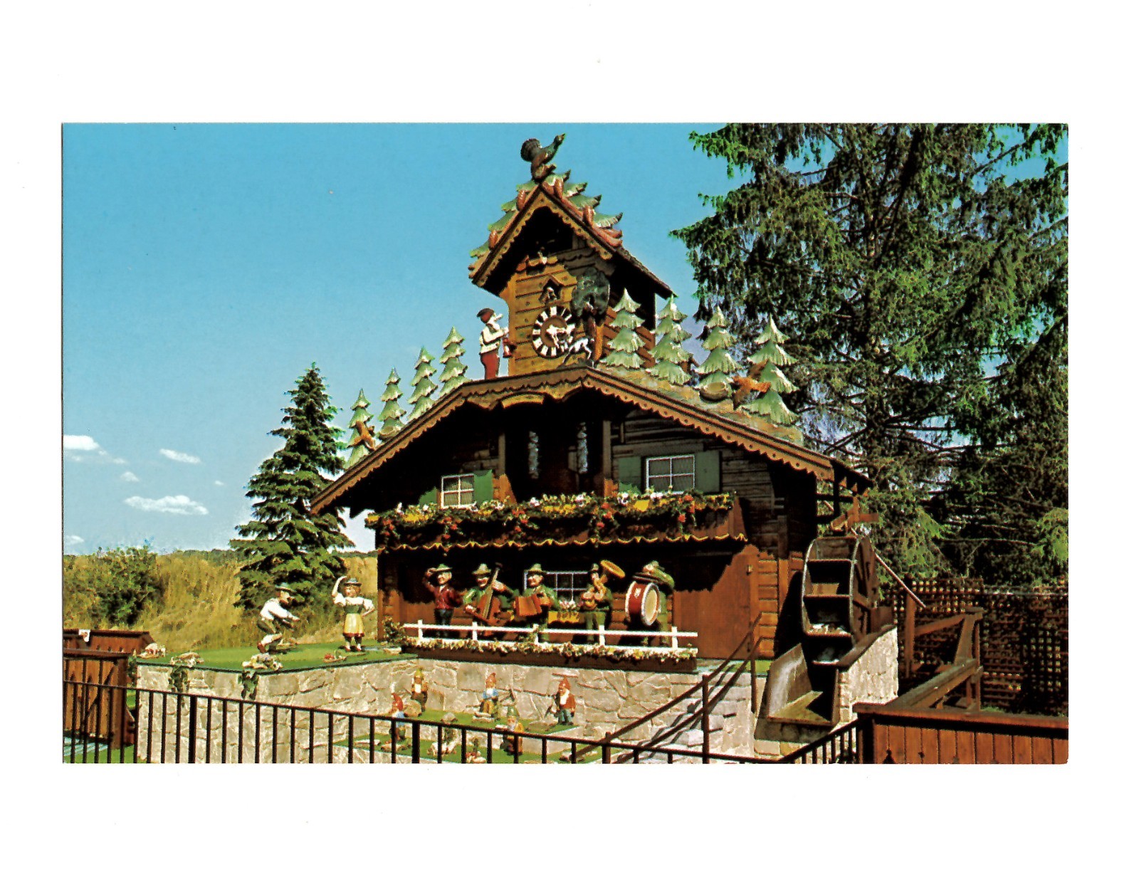 Postcard The World's Largest Cukoo Clock Vintage Alpine Alpa Wilmot, OH. *READ