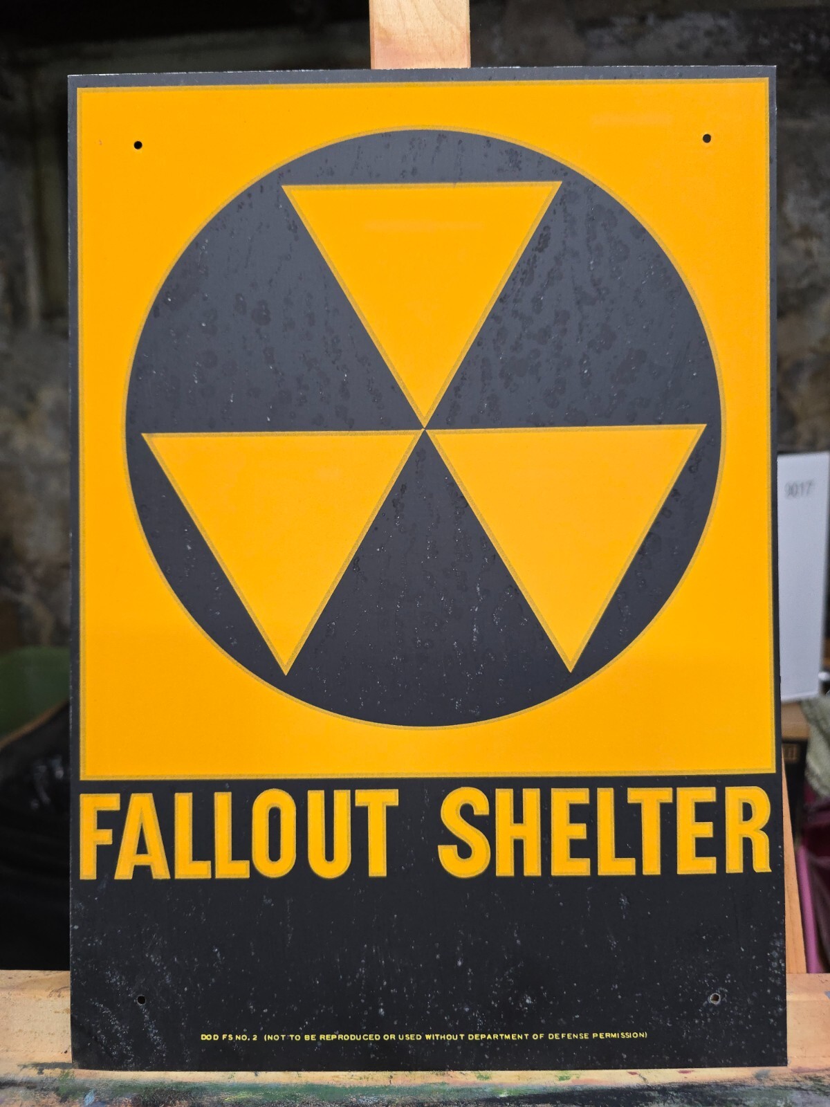 Vintage Fallout Shelter Sign 10x14, Authentic 1950s-60s Government Issue