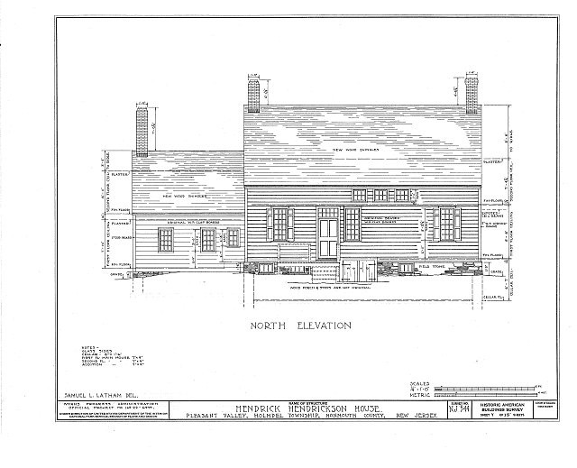 Photo:Everett NJ Hendrick Hendrickson House HABS North Elevation 1900s