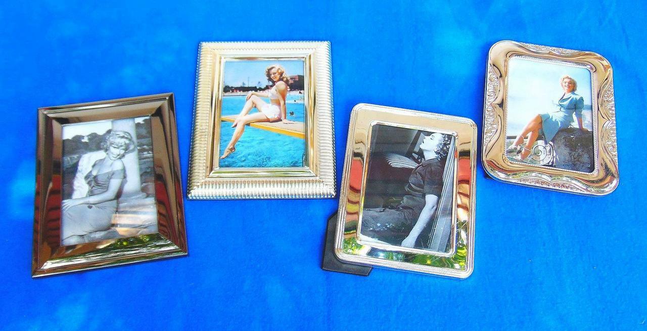Four Silver color picture frames simple elegant chrome Marilyn Prints Framed KS