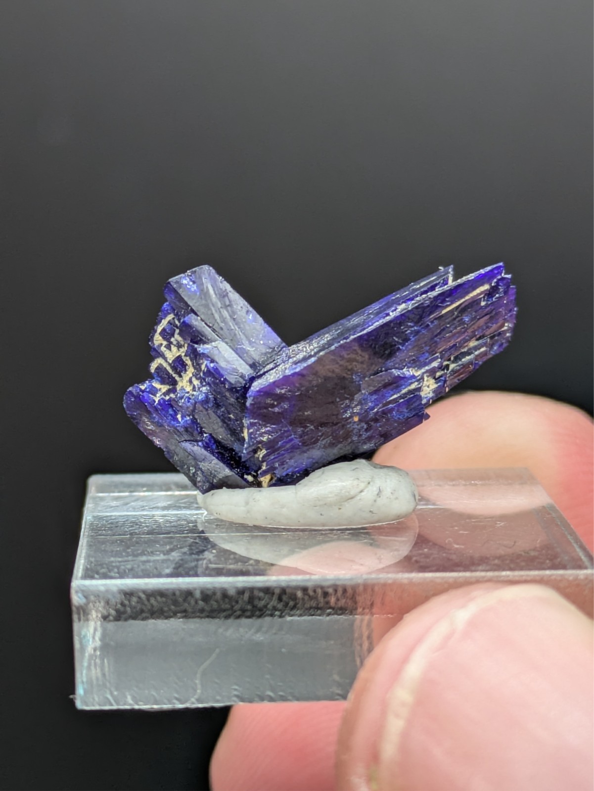 Azurite Crystal, 2.2x1.1x0.8 cm, Touissit, Morocco
