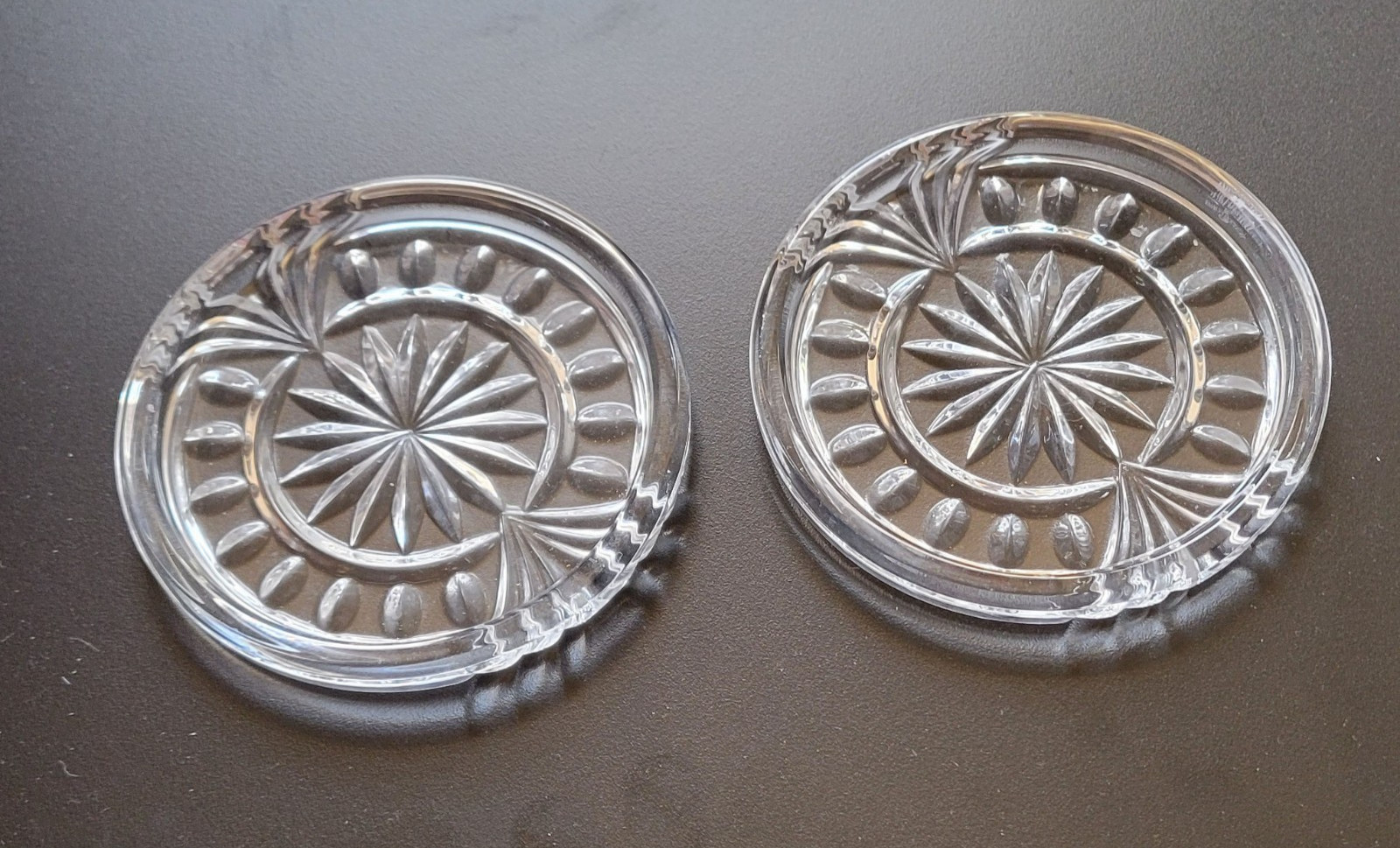 Pair /Set ~ Waterford Crystal OVERTURE Drink Coasters /Small  4\