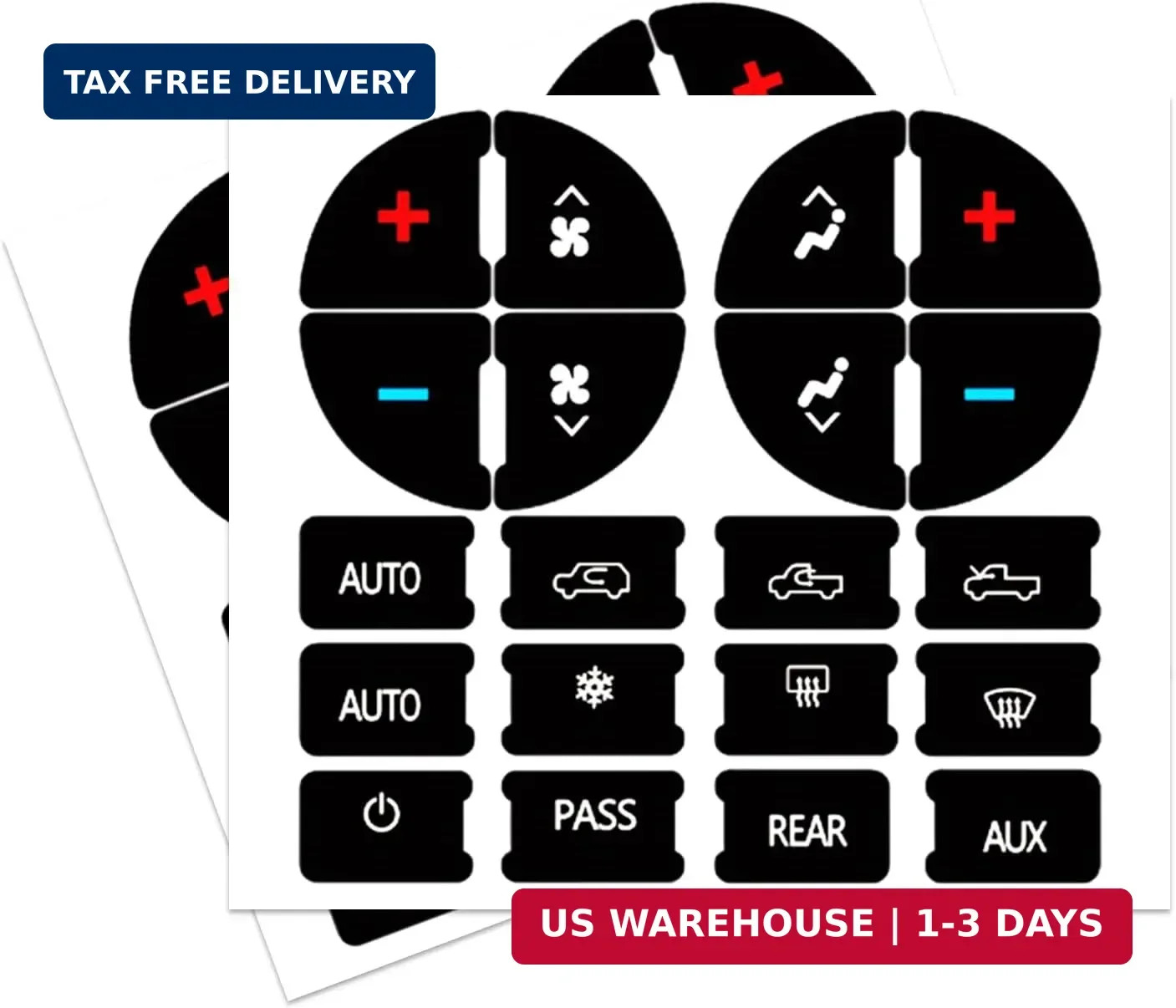 2PCS AC Dash Button Repair Kit, Automotive Decals, Car SUV Van Truck Accessories