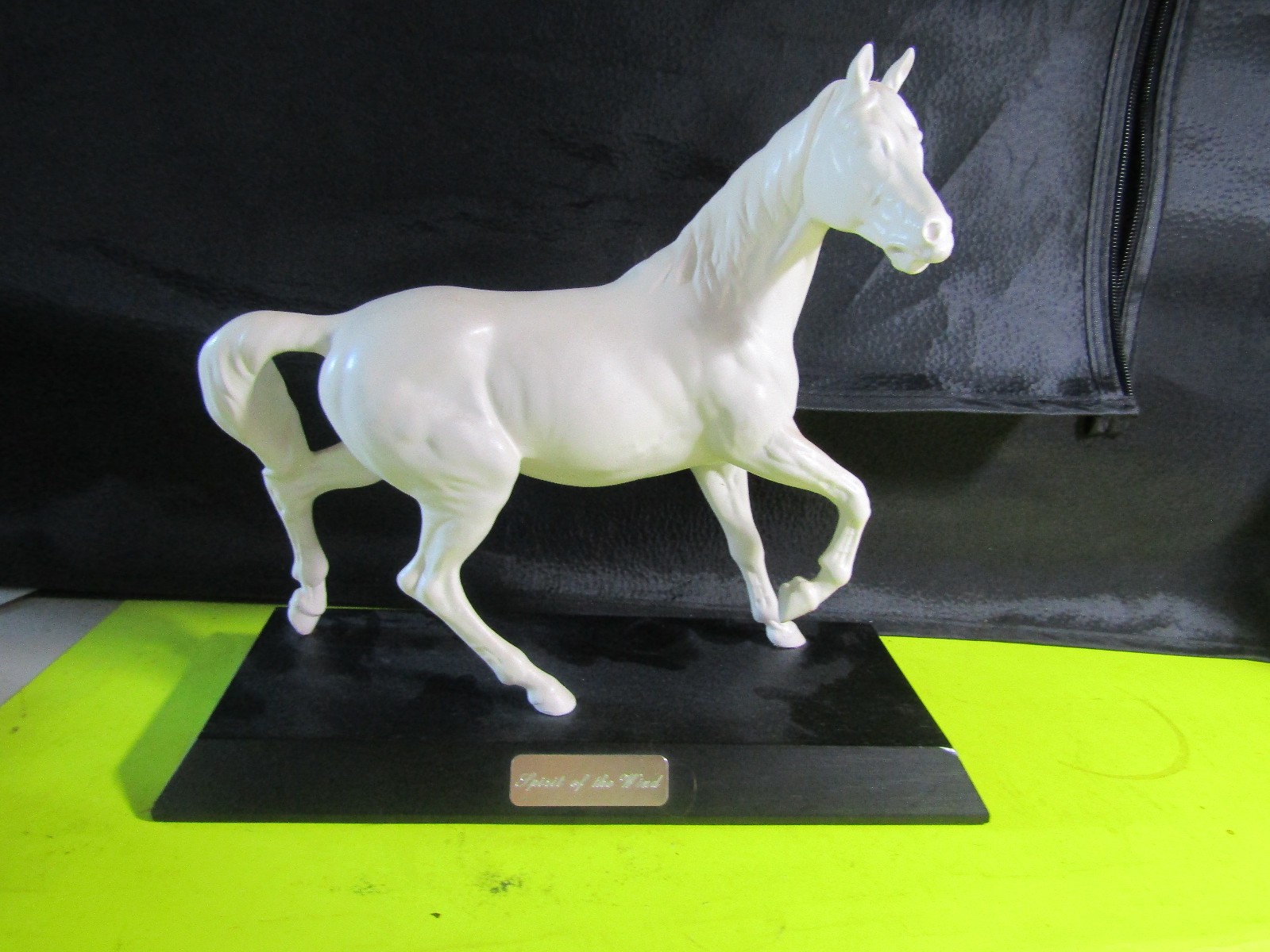 Vintage Beswick Spirit of the Wind Horse #2688 White Matte Figure On Wood Pestal