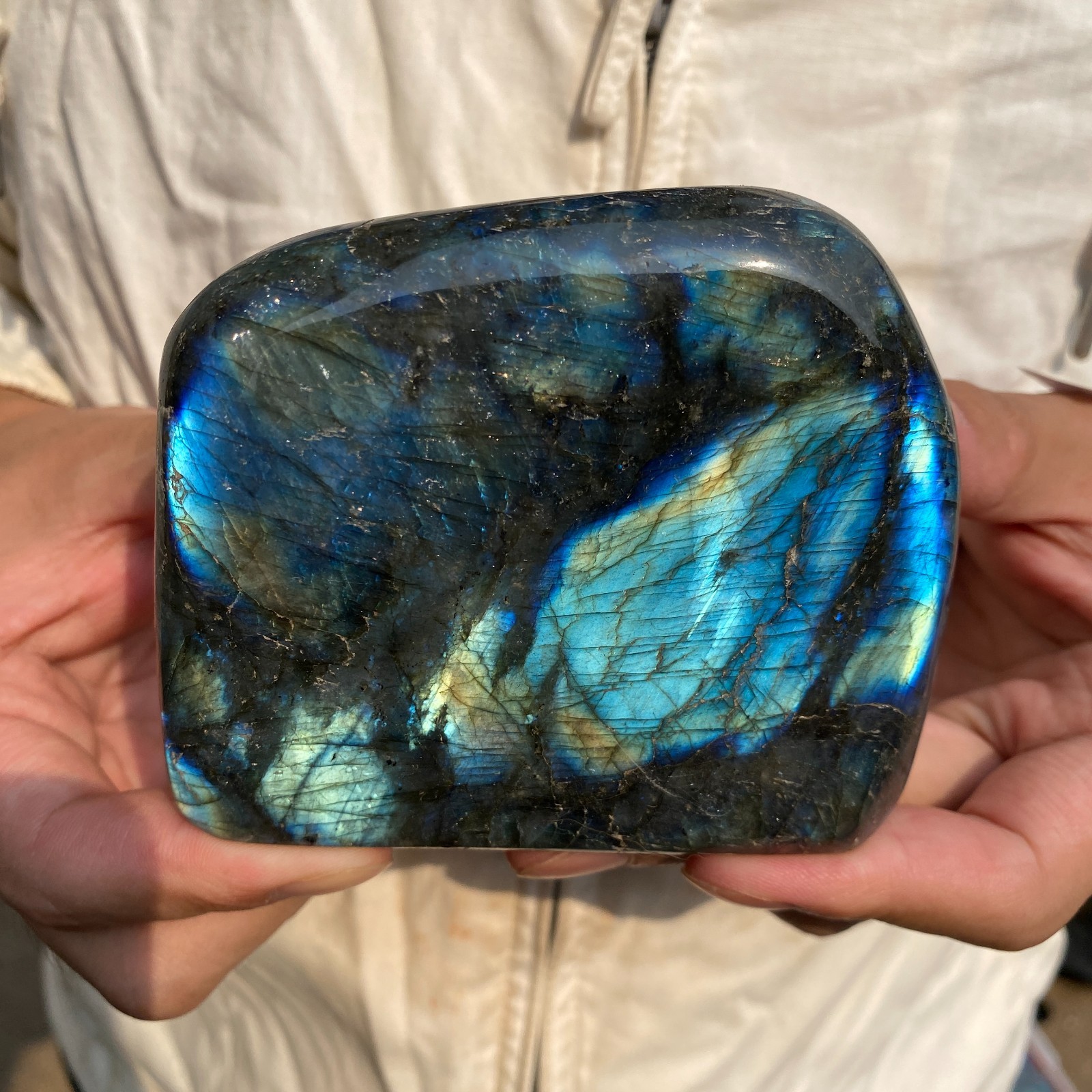 1.6lb Natural Gorgeous Labradorite Quartz Crystal Stone Specimen Healing