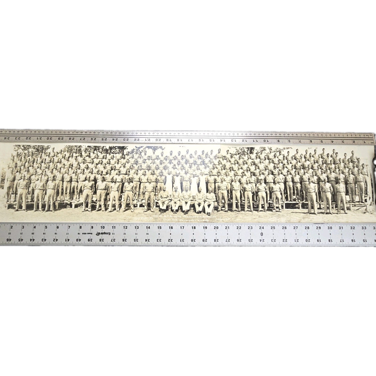 WWII US Army 1941 Fort Knox 6th Armored Replacement Battalion Panoramic Photo