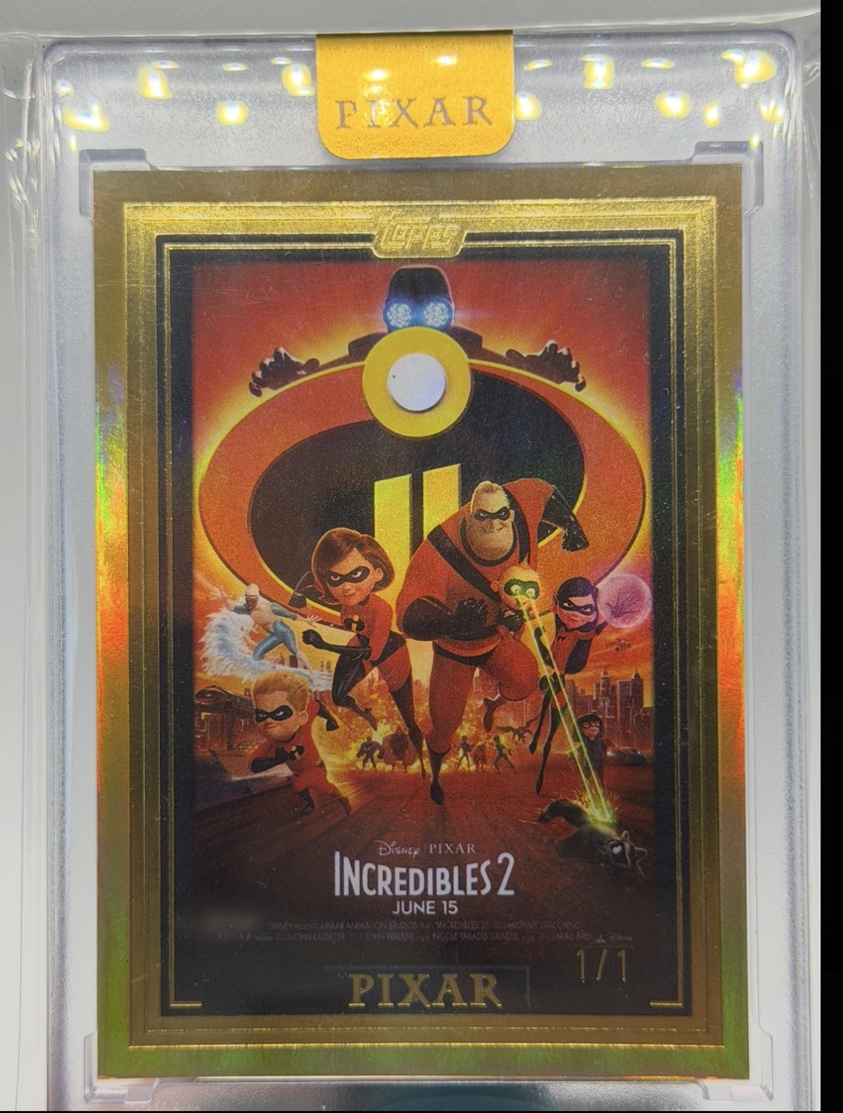 2025 Topps Pixar Gold THE INCREDIBLES WALL ART GOLD Parallel 1/1 RARE🔥 