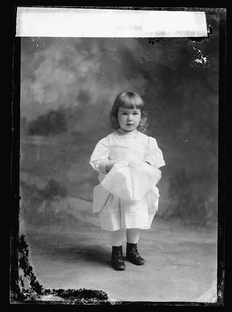 Photo:Fraser Baby Portrait Child in White Dress Studio Photo