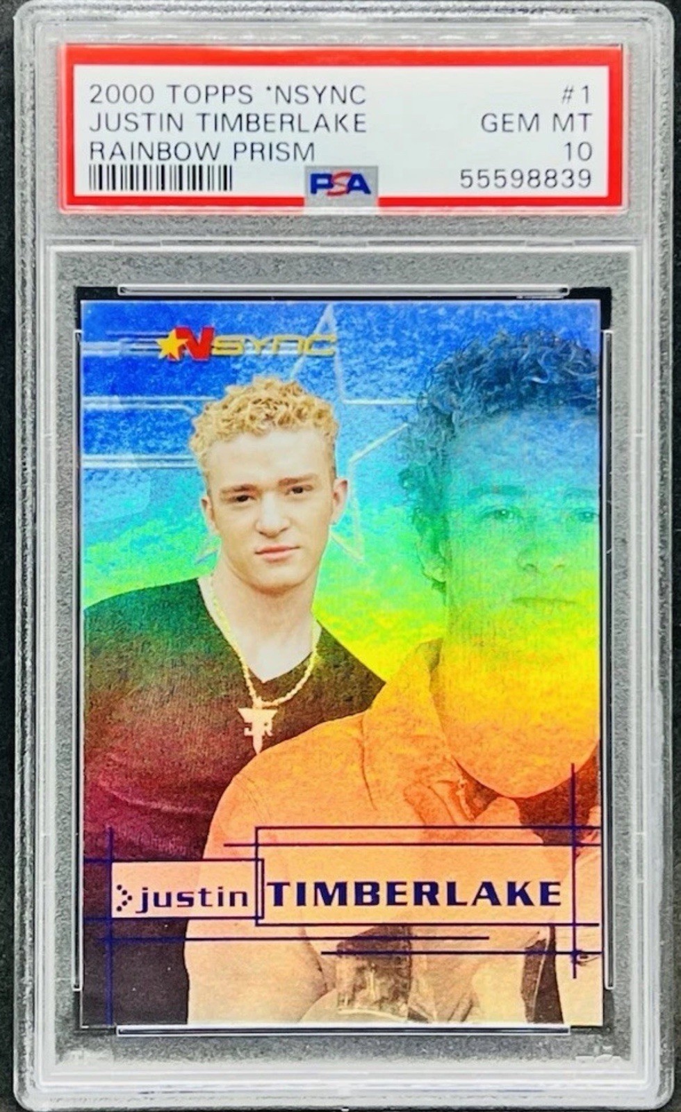 Justin Timberlake 2000 Topps NSYNC Rainbow Prism #1 PSA 10 POP 1/1 GRAIL