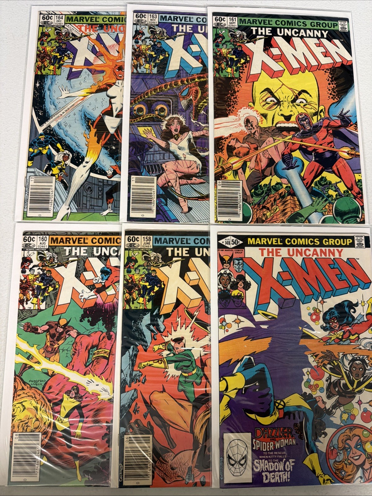 Uncanny X-Men #148 158 160 161 163 164 Marvel Comics Lot Run Set Mid Grade *V7